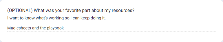 What was your favorite part about my resources? 