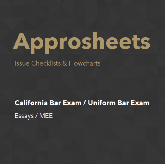 Approsheets Bar Exam Essay Attack Checklists and Flowcharts Make